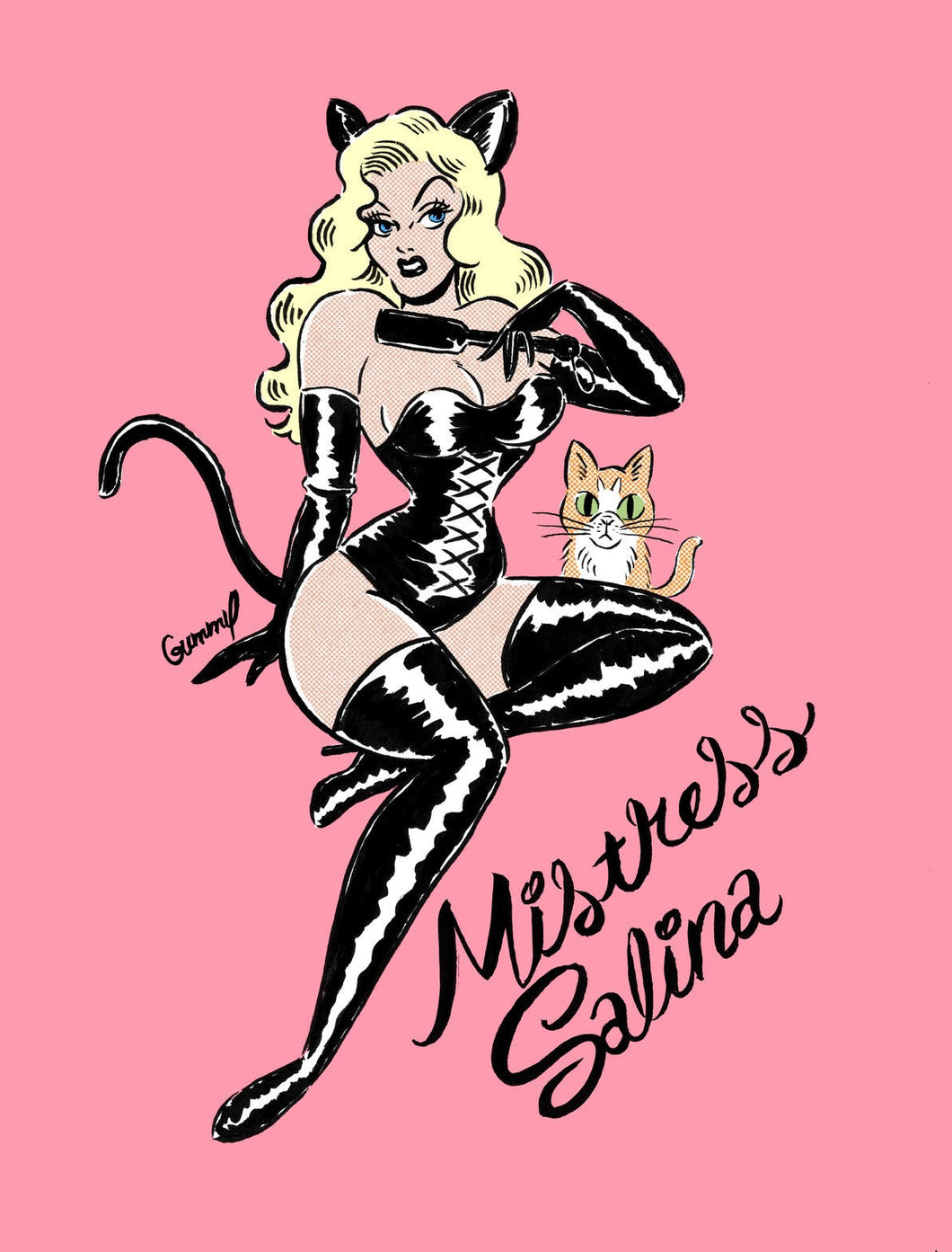 Mistress Salina Reign - A3 Pink Print